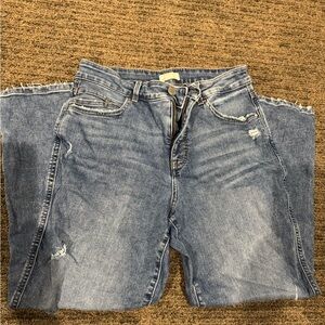 Maurices Distressed Blue Straight Leg Jeans